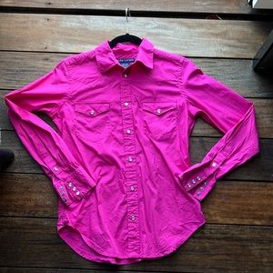 Ralph Lauren tailored western button down magenta